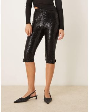 ASOS Tailored Sequin Capri Pants - Black