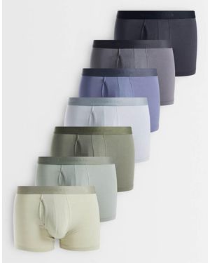 Abercrombie & Fitch 7 Pack Logo Wasitband Cotton Boxer - Blue