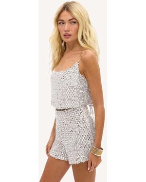 Loavies Glitter Party Vibes Shorts With Sequins - White