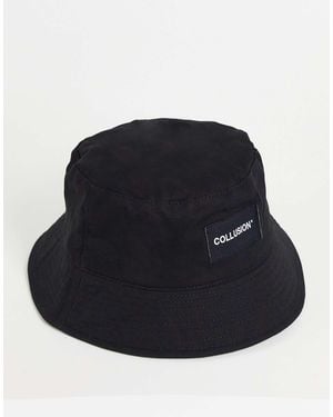 Collusion Unisex Bucket Hat With Logo Patch - Black
