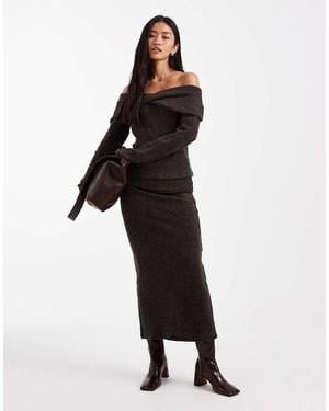 Vero Moda Folded Waistband Midi Skirt Co-ord - Black
