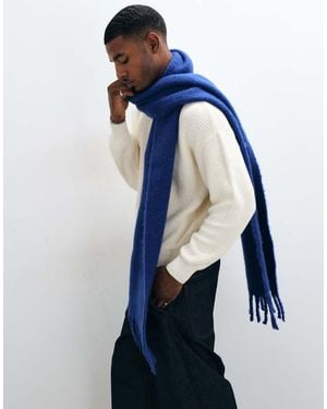 ASOS Sciarpa Intrecciata Spazzolata - Blu