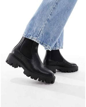 ONLY Botines Chelsea Negros Con Suela Gruesa De - Azul