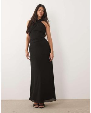 TFNC London Vestito Lungo Allacciato Al Collo - Nero