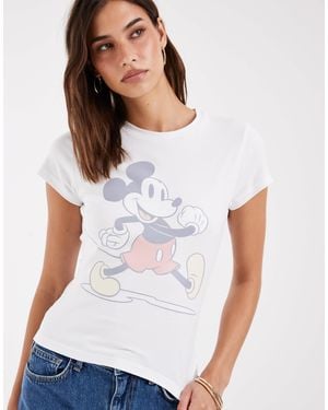 ASOS Disney Baby Tee With Faded Mickey Mouse Print - White