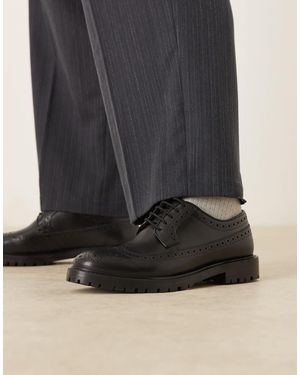 Walk London James Brogue Shoes - Black