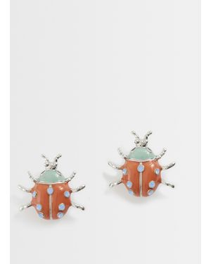 ASOS – ein paar manschettenknöpfe mit knopf- und marienkäferdesign aus kunstharz - Weiß