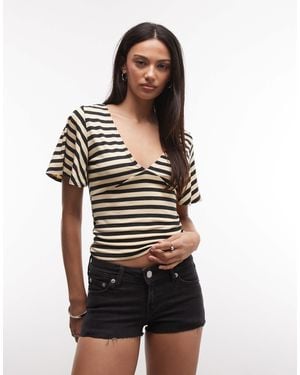 Monki Denim Hotpant Shorts - White