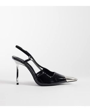 Public Desire Reset Slingback Heeled Shoes With Metal Detail - White