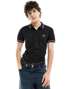 Calvin Klein – schmal geschnittenes polohemd - Blau