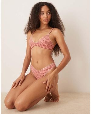ASOS Sidney Woven Gingham Soft Triangle Bra - Brown