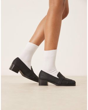 Raid Wide Fit Aarvi Square Toe Loafers - Natural
