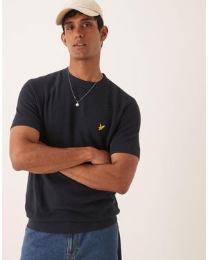 Lyle & Scott – t-shirt aus leinen - Blau