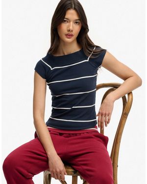 Superdry – athletic – schulterfreies oberteil - Rot