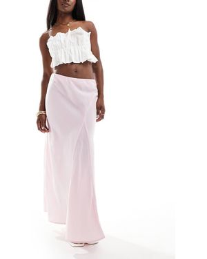 Vero Moda Seam Detail Fluid Maxi Skirt - Pink