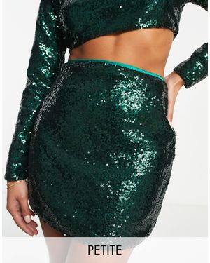 Collective The Label Exclusivité - mini-jupe d'ensemble à sequins - émeraude - Vert