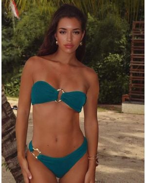 Moda Minx Mangole Scrunch Bandeau Bikini Top - Green