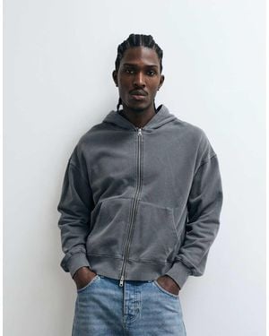Cotton On Boxy Fit Zip Up Hoodie - Blue