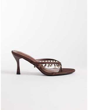 SIMMI Simmi London Heeled Toe Post Sandals - Natural