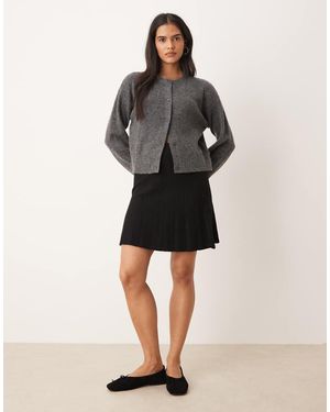 Jdy Falda Negra Con Pliegues De Punto De - Neutro