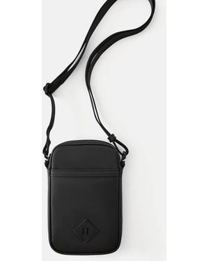 Pull&Bear Rubberised Crossbody Bag - Black