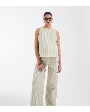 ASOS Asos Design Maternity Seersucker Co-ord Volume Trouser - White