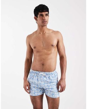 Aray Geometric Print Swim Shorts - Blue
