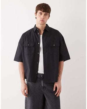 Weekday Boxy Short Sleeve Shirt - Black