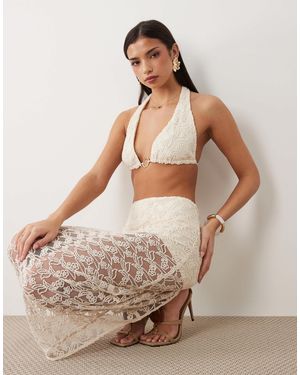 Bardot Venetia Halter Bralette Co-ord - Brown