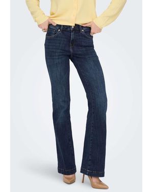 ONLY Jean évasé push-up taille mi-haute en denim - Bleu
