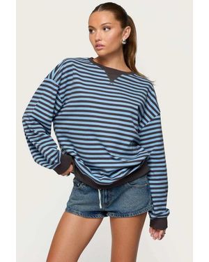 Edikted Onda Striped Sweatshirt - Blue