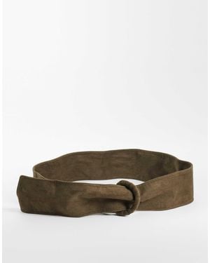 ASOS Faux Suede Twist Covered Buckle - Brown