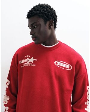 ASOS Oversize gestrickter pullover mit rundhalsausschnitt - Rot