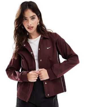 Nike Chaqueta De Tejido Liso De Streetwear-Rojo - Morado