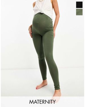 Mama.licious Mamalicious Maternity Cotton 2 Pack legging - Green