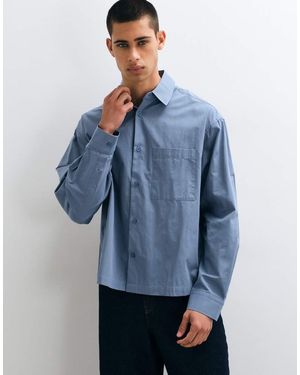 ASOS Boxy Oversized Poplin Overhemd - Blauw