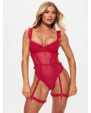 Ann Summers Locked On Love Crotchless Body - Red