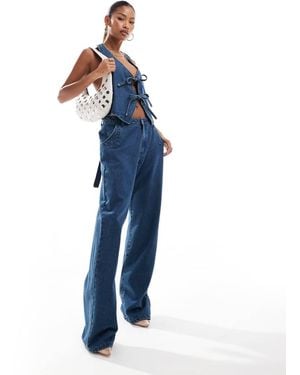 Aria Cove Denim Wide Leg Jeans Co-ord - Blue