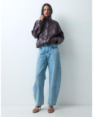 ARRANGE Tova Barrel Tapered Curved Leg Jean With Roll Hem - Blue