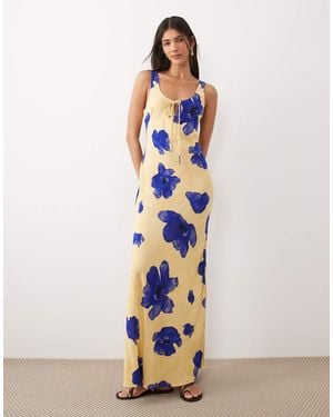 ASOS Scoop Neck Tie Front Midi Dress - White