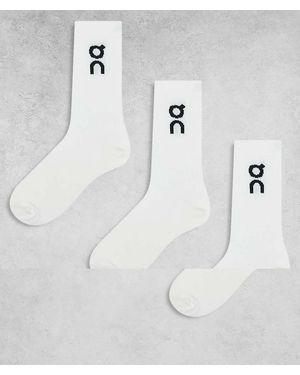 On Shoes Cfezie Da 3 Calzini Crew C Logo Bianchi - Bianco