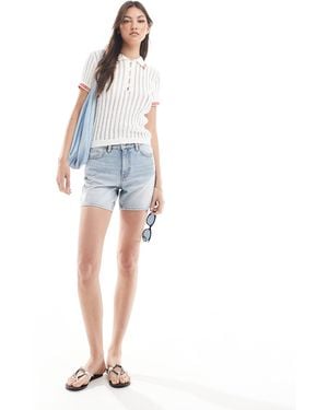 Monki Aimo Relaxed Denim Shorts - Blue