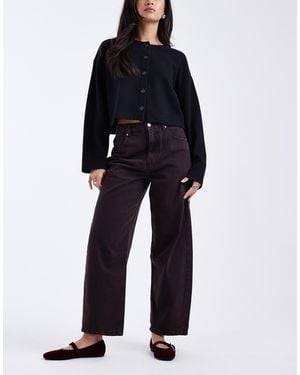ASOS Ankle Grazer Barrel Jeans With Cinch Waist - Red