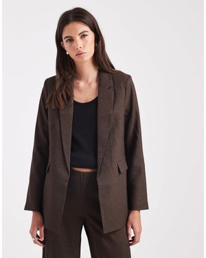 Vero Moda Oversized Tweed Look Tailored Blazer Co-ord - Black