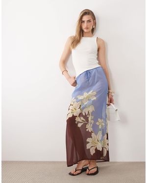 River Island Jupe longue à imprimé fleurs - marron - Noir