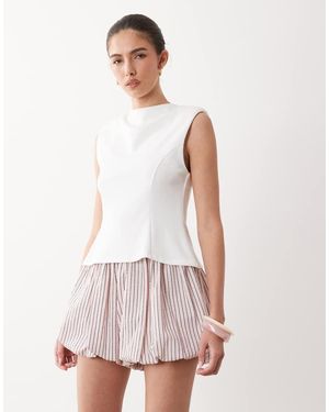 Canottiera Body MANGOPOP Donna | Scollo Rotondo, Racerback, Costina, Senza Maniche, Nero