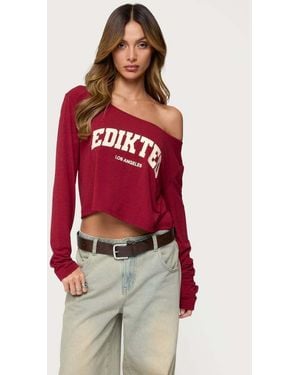 Edikted La Babe Off Shoulder Top - Red