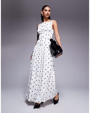 Kaiia Exclusive High Square Neck Button Through Drop Waist Satin Maxi Dress - Multicolor