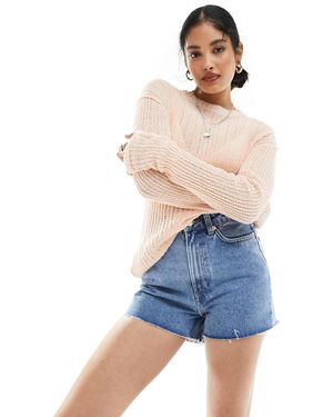 Weekday Rowe High Waisted Denim Mom Short - Blue