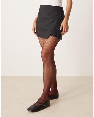 ASOS Collants à motif zigzag - bordeaux - Rouge